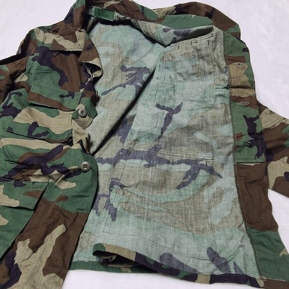 Military Coat DLA100-83-C-0408 Camouflage Combat Woodland Pattern Size L Long - Picture 7 of 14